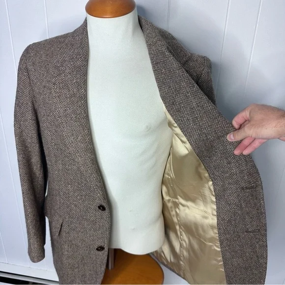 Classic Brown Tweed Men's Blazer - Picture 11 of 12